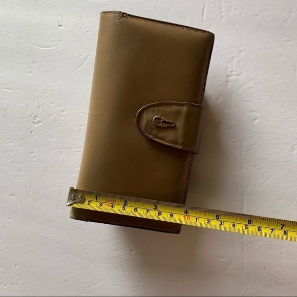 Di Lido Wallet Cream Tan Cowhide Clutch Checkbook Credit Card Holder - Picture 12 of 12